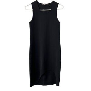 Helmut Lang Sleeveless Sheath Dress Womens XS Asymmetrical Cutout Front Hem Chic